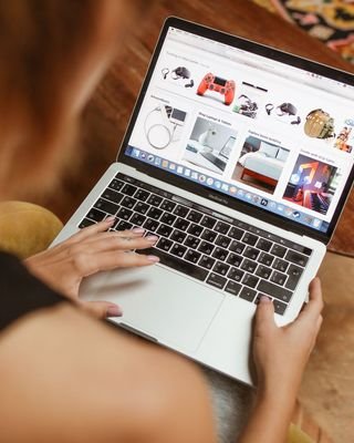 An online storefront open on a laptop