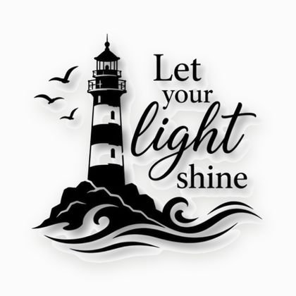 A Sticky Rebels lighthouse decal design shown as cut vinyl artwork