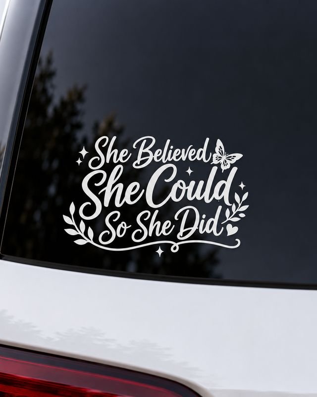 A Sticky Rebels cut vinyl decal applied to a vehicle rear window